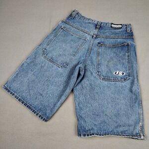 Vintage USA Interstate Denim Shorts Men 30 Blue Baggy Grunge Thrashed Skater 13"